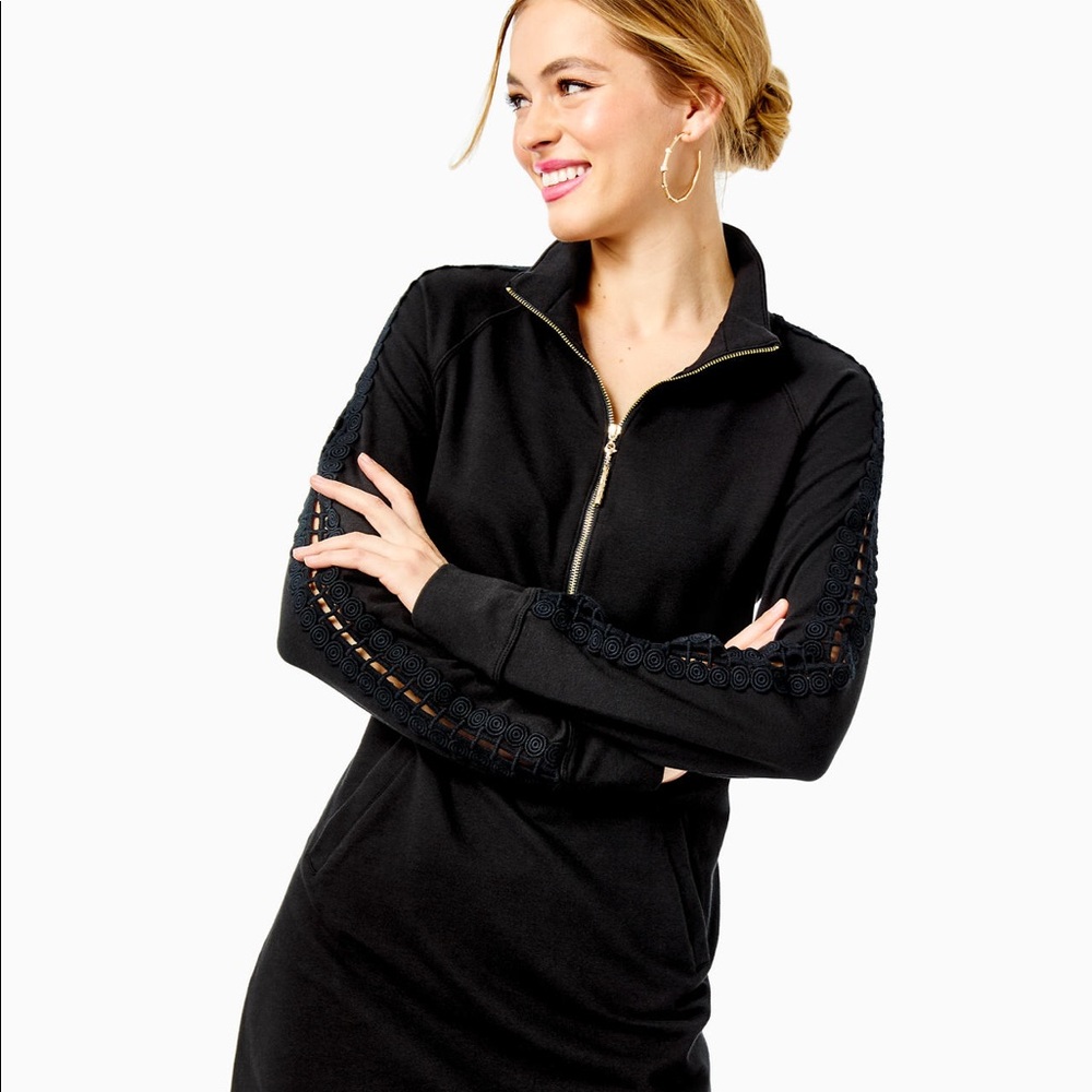 Lilly Pulitzer Skipper Popover Dress Black M New